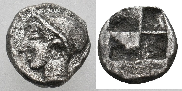 IONIA. Phokaia. Diobol (Circa 521-478 BC).
1.22 Gr. 10.1 mm.