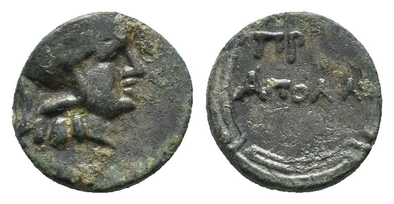 IONIA. Priene. Ae (Circa 240-170 BC).
0.77 Gr. 10.1 mm.