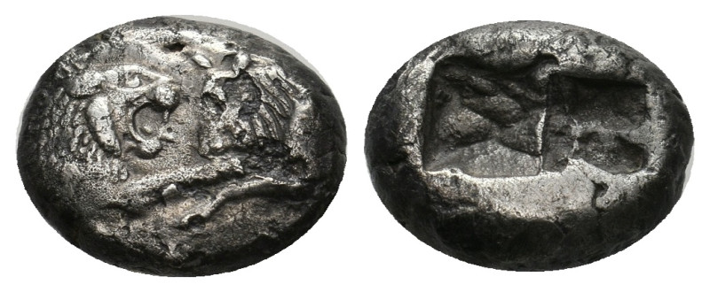 KINGS OF LYDIA. Kroisos (Circa 560-546 BC). 1/3 Siglos.
3.51 Gr. 13.4 mm.