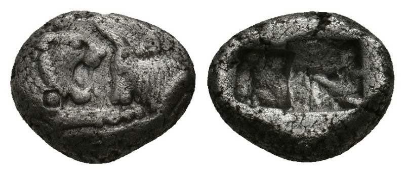 KINGS OF LYDIA. Kroisos (Circa 564/53-550/39 BC). 1/6 Stater. Sardes.
1.72 Gr. ...