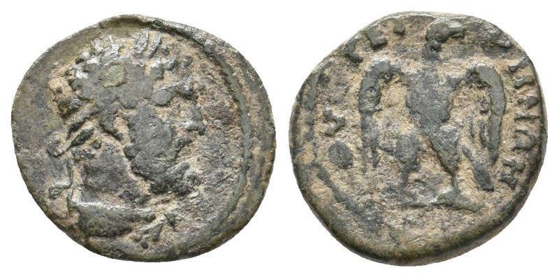 LYDIA. Thyatira. Pseudo-autonomous. Time of the Severans (193-235). Ae.
1.88 Gr...