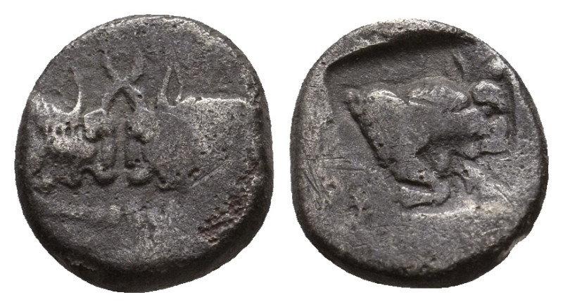 CARIA. Uncertain. Diobol (5th century BC).
2.05 Gr. 12.3 mm.