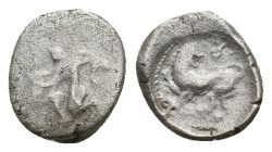 CARIA. Uncertain. Obol (5th century BC).
0.65 Gr. 9.8 mm.