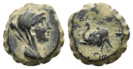 SELEUKID KINGDOM. Antiochos IV Epiphanes (175-164 BC). Ae.
3.7 Gr. 14.8 mm.