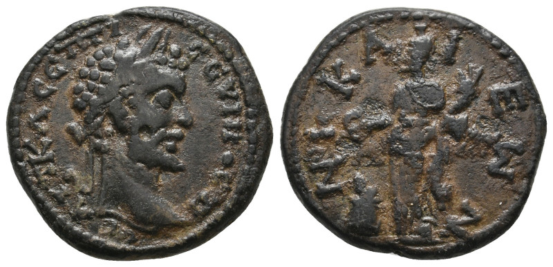 BITHYNIA. Nicaea. Septimius Severus (193-211). Ae.
10.2 Gr. 27.2 mm.