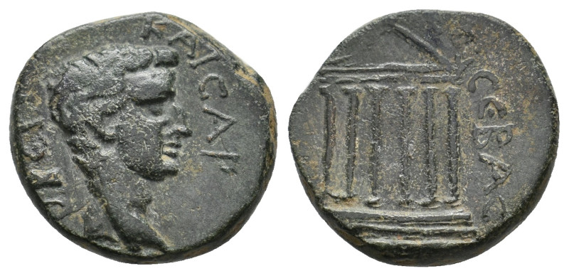 GALATIA. Koinon of Galatia. Tiberius. AD 14-37.Ae .
5.18 Gr. 18.6 mm.