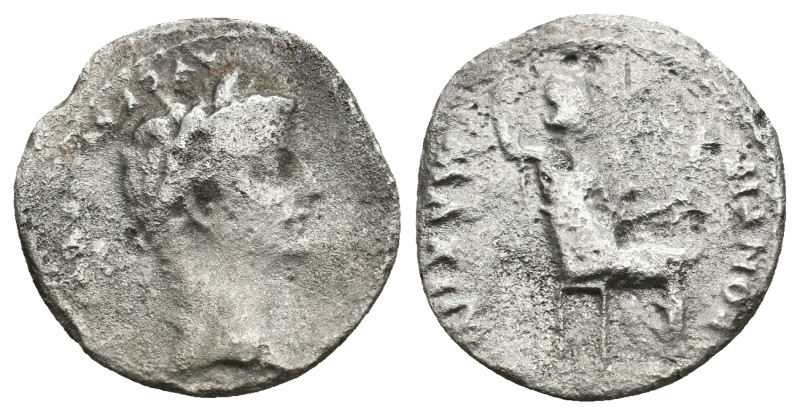 TIBERIUS (14-37). Denarius. "Tribute Penny" type. Lugdunum.
3.08 Gr. 18.2 mm.