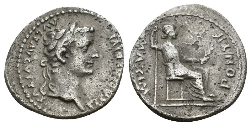 TIBERIUS (14-37). Denarius. "Tribute Penny" type. Lugdunum.
3.58 Gr. 19.4 mm.