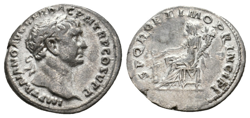 TRAJAN (98-117). Denarius. Rome.
3.01 Gr. 19.1 mm.