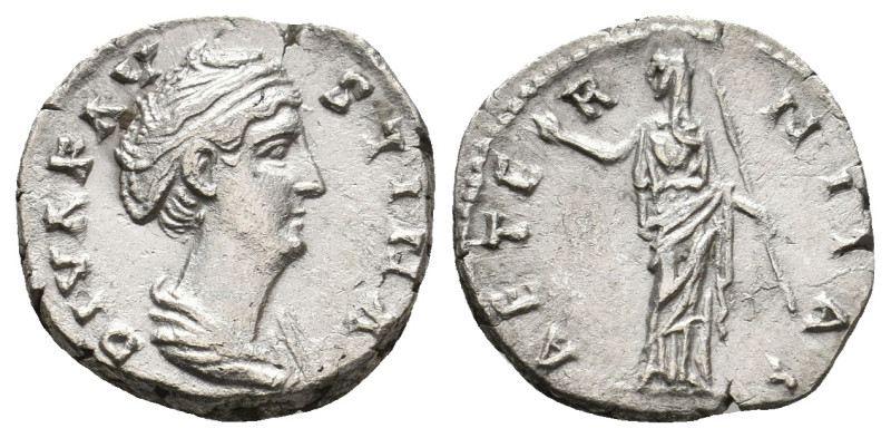 DIVA FAUSTINA II (Died 176). Denarius. Rome.
3.25 Gr. 17.3 mm.