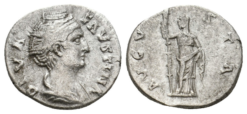 DIVA FAUSTINA I (Died 140/1). Denarius. Rome.
3.3 Gr. 17.9 mm.