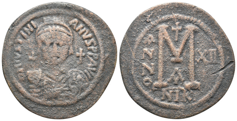 JUSTINIAN I (527-565). Follis. Nicomedia. Dated RY 12 (538/9).
20.19 Gr. 42.5 m...