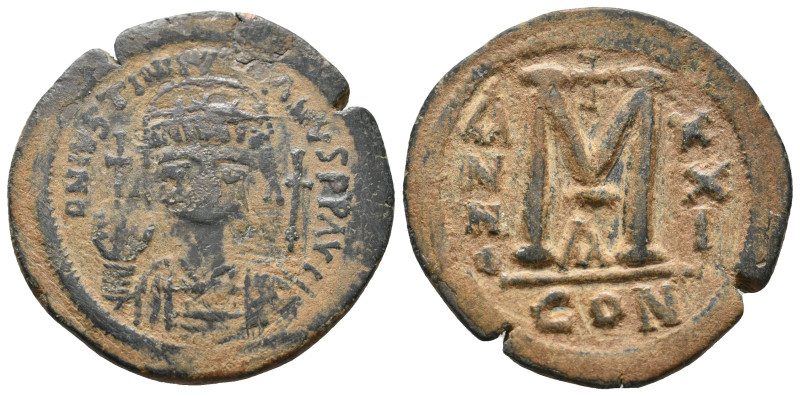 JUSTINIAN I (527-565). Follis.Constantinople. Dated RY 21 (547/8).
19.73 Gr. 35...