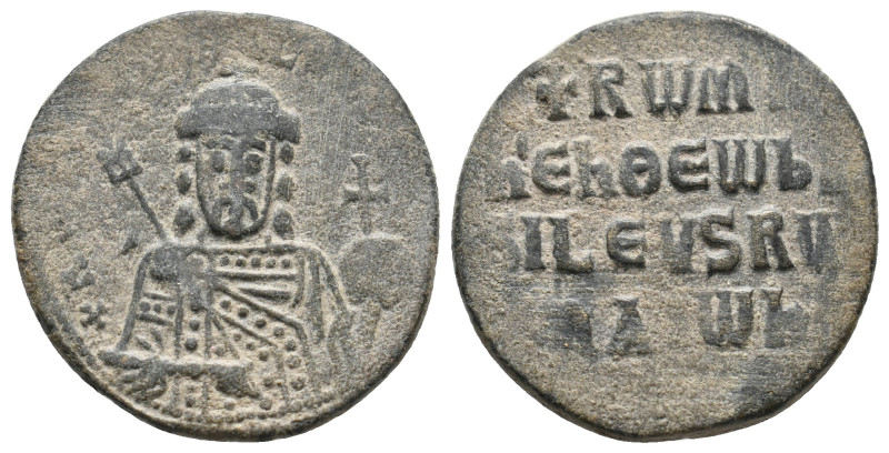 CONSTANTINE VII PORPHYROGENITUS with ROMANUS I (913-959). Follis. Constantinople...