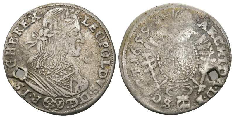 AUSTRIA. Leopold I (1658-1705). 15 Kreuzer (1659). Vienna.
6.12 Gr. 30 mm.