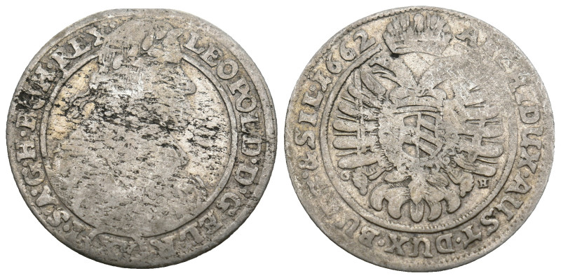 AUSTRIA. Leopold I (1658-1705). 15 Kreuzer (1662). Vienna.
5.95 Gr. 29 mm.