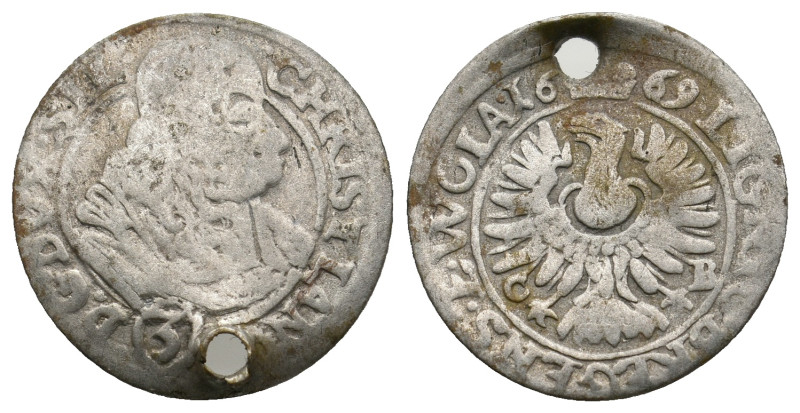 GERMANY. Schlesien-Liegnitz-Brieg. Christian zu Ohlau (1639-1672). SILBER 3 Kreu...