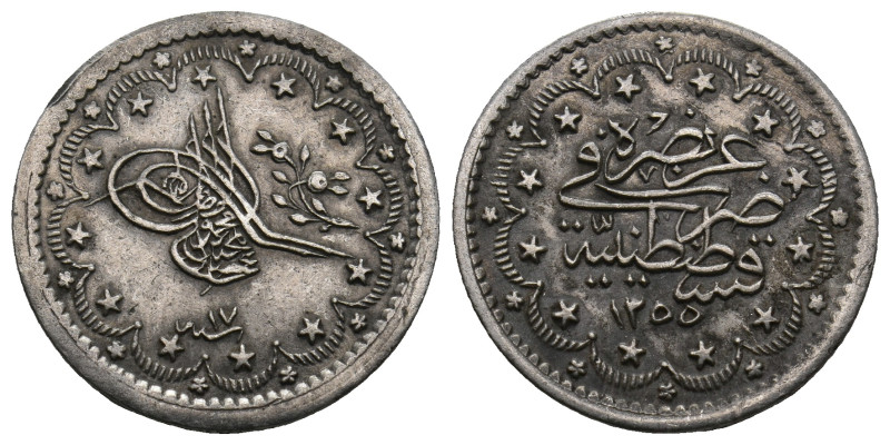 OTTOMAN EMPIRE. Abd al-Majid (AH 1255-1277 / 1839-1861 AD). Kurush.
5.95 Gr. 24...