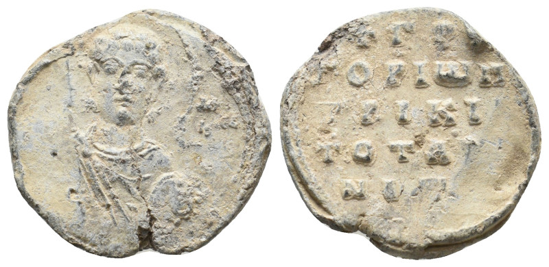 BYZANTINE LEAD SEAL.
6.92 Gr. 23 mm.