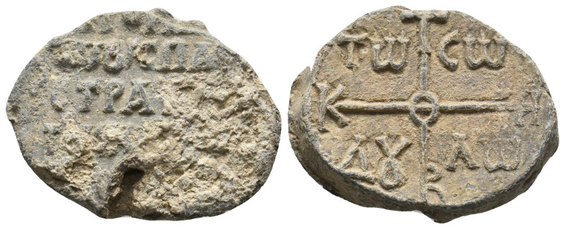 BYZANTINE LEAD SEAL.
20.3 Gr. 30 mm.