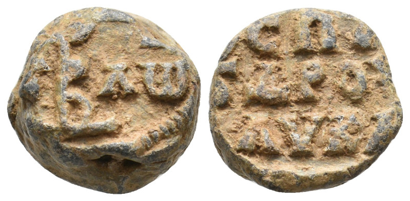 BYZANTINE LEAD SEAL.
11.87 Gr. 17.5 mm.