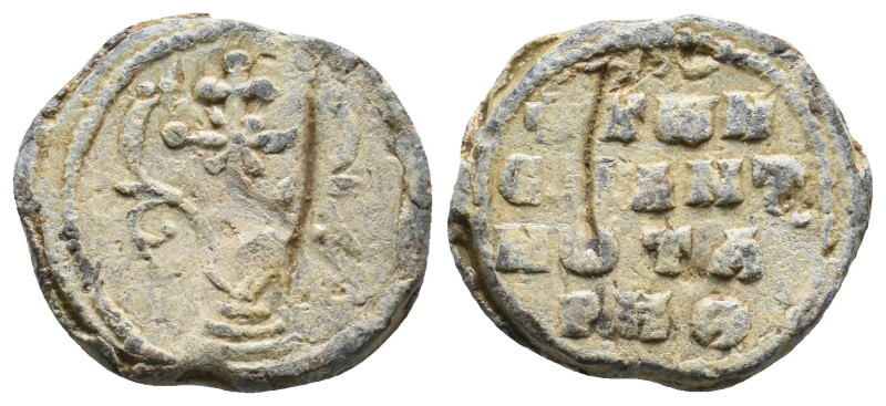 BYZANTINE LEAD SEAL.
6.61 Gr. 20.5 mm.