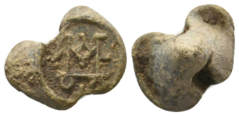 BYZANTINE LEAD SEAL.
6.83 Gr. 17.7 mm.