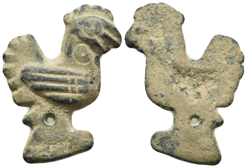 ANCIENT ROMAN BRONZE COCK OBJECT.
13.28 Gr. 44 mm.