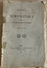 De Saulcy F. De Barthelemy A. Melanges de Numismatque. Tomo Troisieme . Paris 1882. softcover, 146p., VIII fine pl. Loose, cover damaged. Fine conditi...