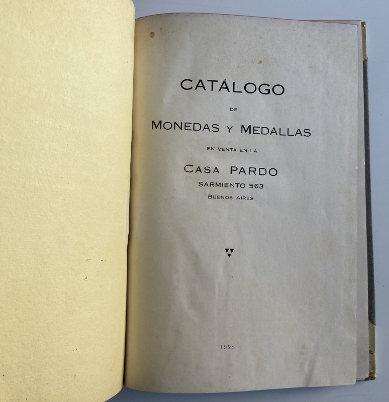 Casa Pardo Fix price list Catalogo de Monedas y Medallas. Buenos Aires 1928. Hal...