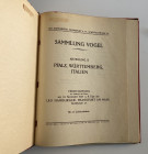 Hamburger L. Sammlung Vogel Abteilung II Pfalz, Wurttemberg, Italien. Frankfurt 10 November 1924. Half Leather ,with gilt title on spine, pp. 79, lots...