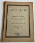 Ratto R. Fixed price list. XI Monete Greche, dell' Italia Continentale e della Sicilia. Milano 1934. Softcover, pp. 32, lots from No. 546 to 1082, 14 ...