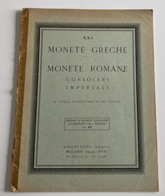 Ratto R. Fixed price list. XXI. Monete Greche. Monete Romane, Consolari, Imperia...