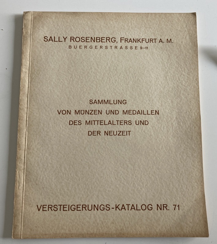 Rosenberg S. Katalog No. 71 Sammlung von Munzen und Medaillen des Mittelalters u...