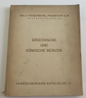 Rosenberg S. Katalog No. 72. Griechische und Romische Munzen, Frankfurt 11 Juli 1932. Softcover, pp. 80, lots 1677, 28 b/w plates. With evaluation pri...