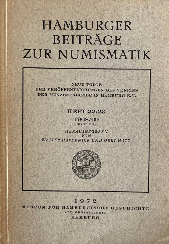 AA.VV., Hamburger Beitrage Zur Numismatik. Heft 22-23, 1968-9 (Band VII). Hambur...