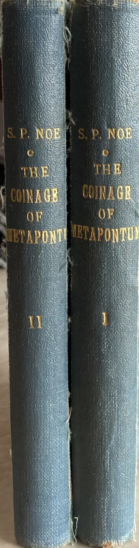 Noe S.P. The Coinage of Metapontum. 2 volumes. New York 1927. Cloth with gilded ...