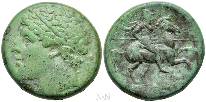 SICILY. Syracuse. Hieron II (King, 269/5-215 BC). Ae. 

Obv: Laureate head lef...