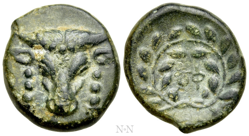 PHOKIS. Phokian League. Ae (Circa 347-346 BC).

Obv: Facing head of filleted b...