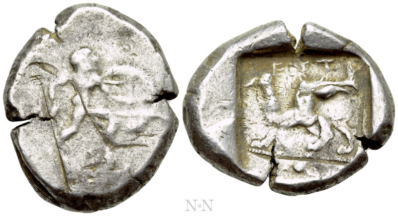 PAMPHYLIA. Aspendos. Stater (Circa 465-430 BC). 

Obv: Warrior advancing right...