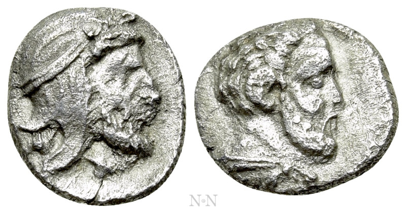 CILICIA. Uncertain. Obol (4th century BC).

Obv: Bearded male head right, wear...