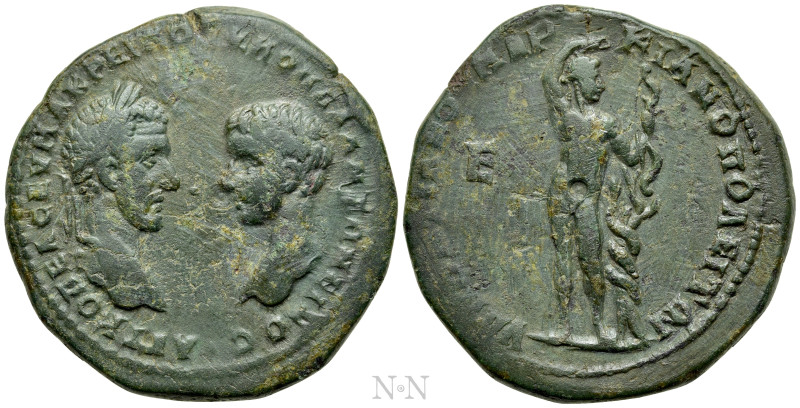 MOESIA INFERIOR. Marcianopolis. Macrinus, with Diadumenian (217-218). Ae Pentass...