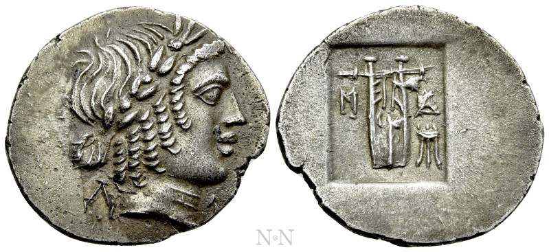 LYCIAN LEAGUE. Masikytes. Hemidrachm (Circa 27-20 BC).

Obv: Λ - V.
Laureate ...