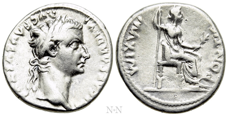 TIBERIUS (14-37). Denarius. "Tribute Penny" type. Lugdunum. 

Obv: TI CAESAR D...