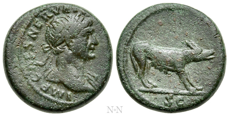 TRAJAN (98-117). Semis. Rome. 

Obv: IMP CAES NERVA TRAIAN AVG. 
Laureate bus...