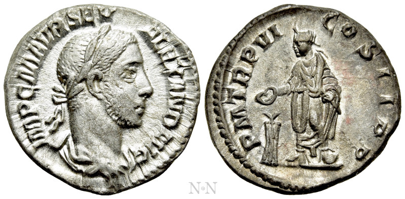 SEVERUS ALEXANDER (222-235). Denarius. Rome. 

Obv: IMP C M AVR SEV ALEXAND AV...