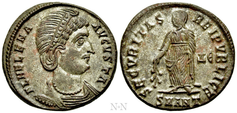 HELENA (Augusta, 324-329). Follis. Antioch. 

Obv: FL HELENA AVGVSTA. 
Diadem...