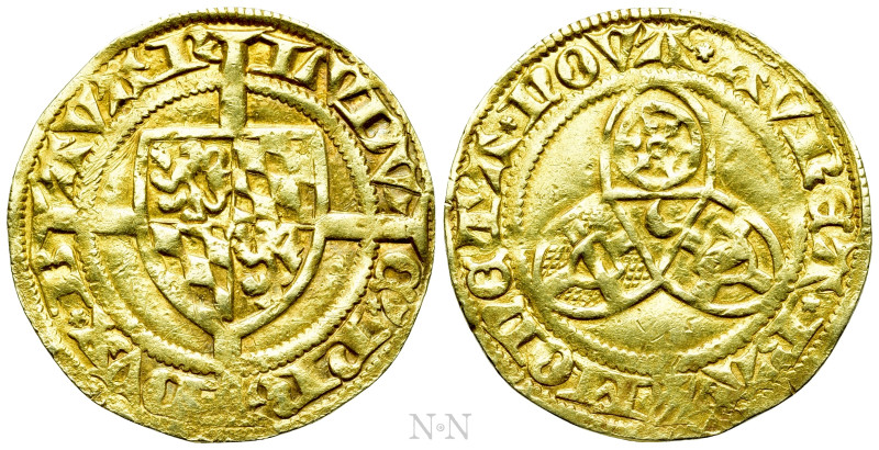 GERMANY. Ludwig IV (1436-1449). GOLD Goldgulden. Bacharach. 

Obv: LVDV C P R ...