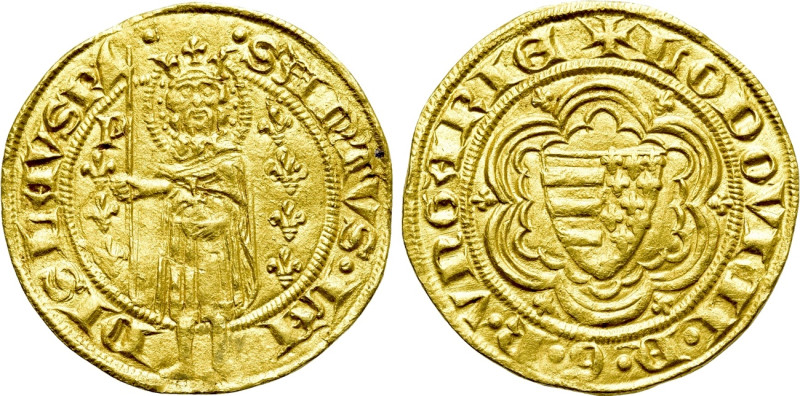 HUNGARY. Nagy Lajos - Louis the Great (1342-1382). GOLD Aranyforint. Buda. 

O...