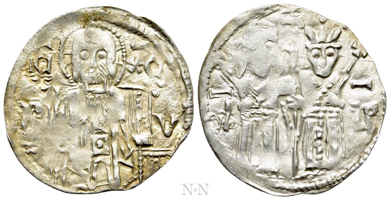 SERBIA. Stefan Uroš IV Dušan, with Elena (1331-1355). Dinar. 

Obv: IC - XC. ...